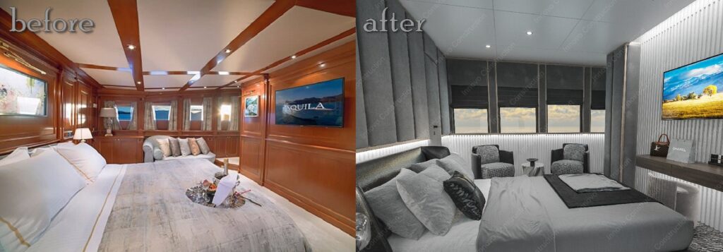 Yacht design - room before after 2