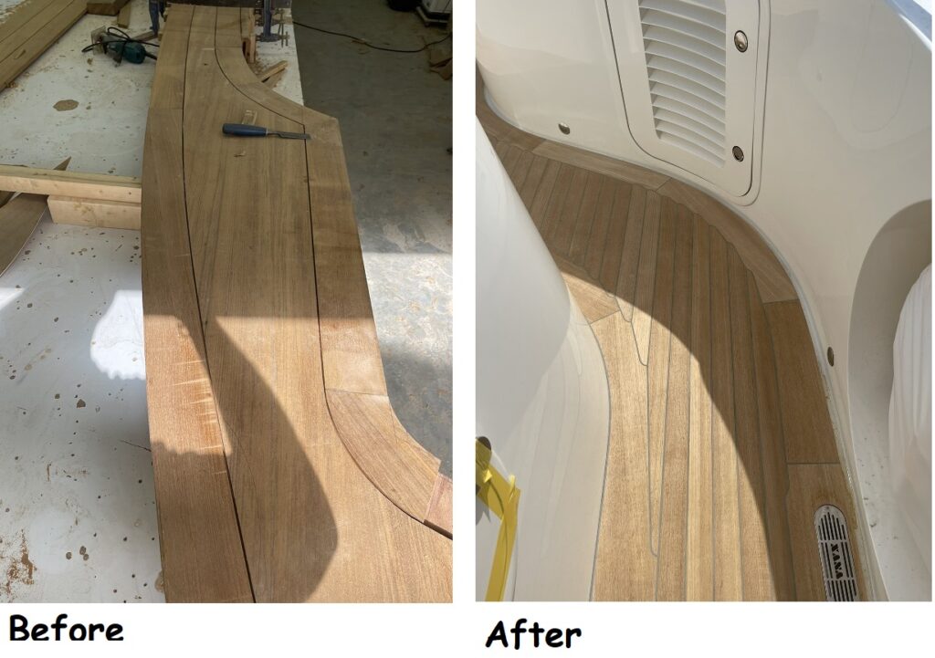 Yacht teck deck repair 1