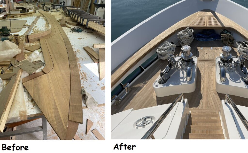 Yacht teck deck repair 2