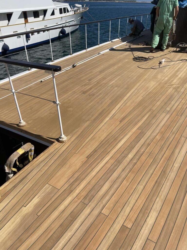 Yacht deck placement, after