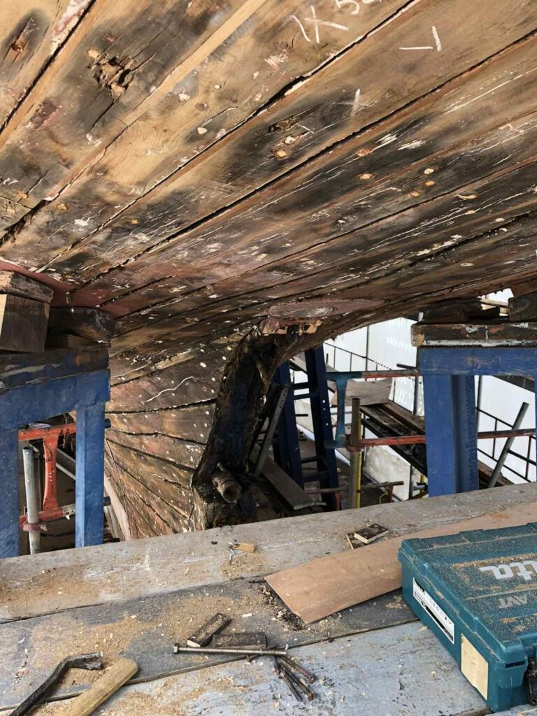 Renovation yacht hull before 1